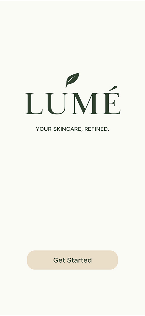 LUMÉ welcome screen